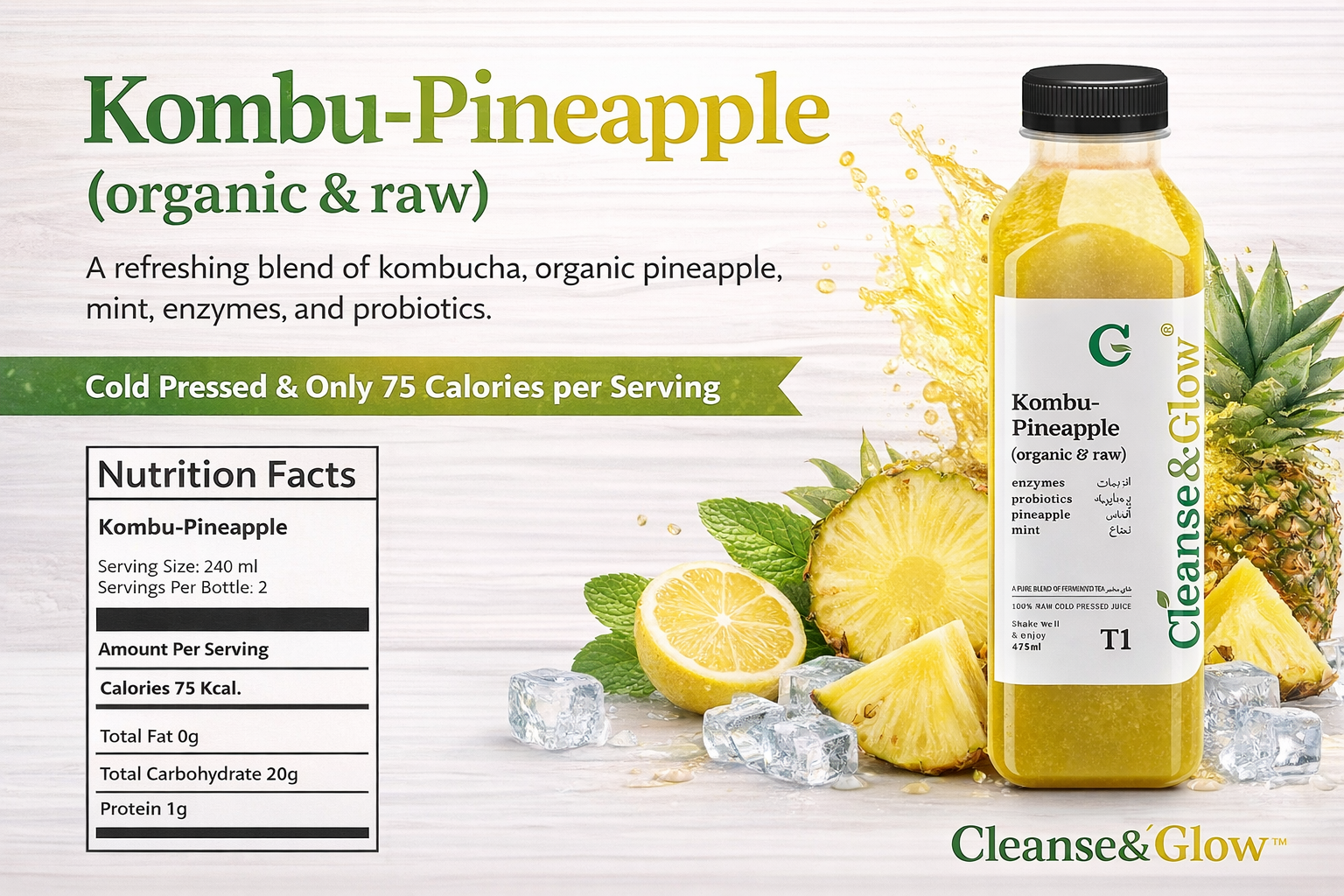 Refreshing Pineapple Kombucha Juice