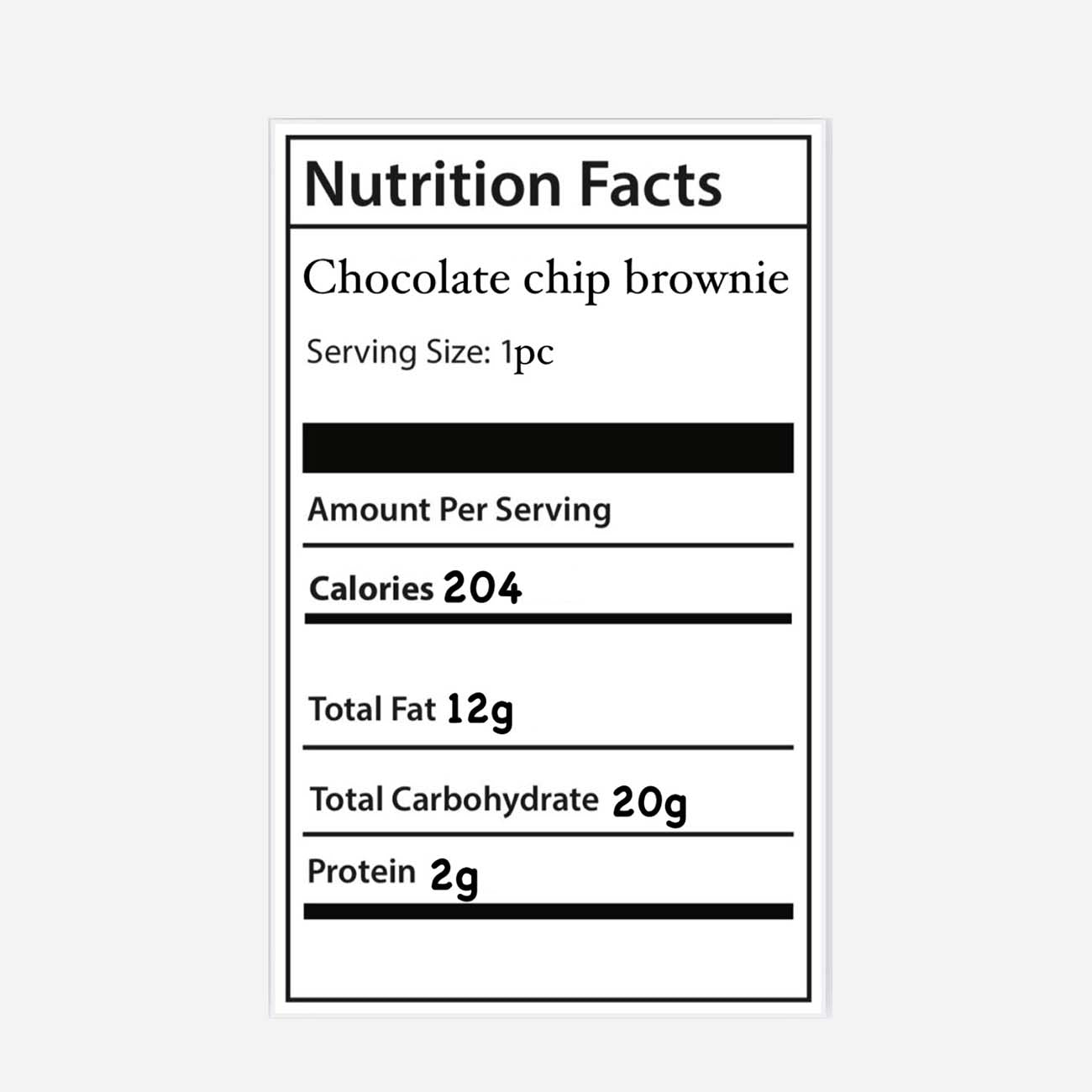 Chocolate chip brownie