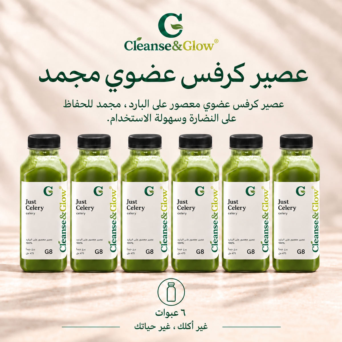 Frozen organic Celery juice / pack of 6