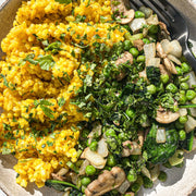 سوتية الخضار + ريزوتو بالكركم